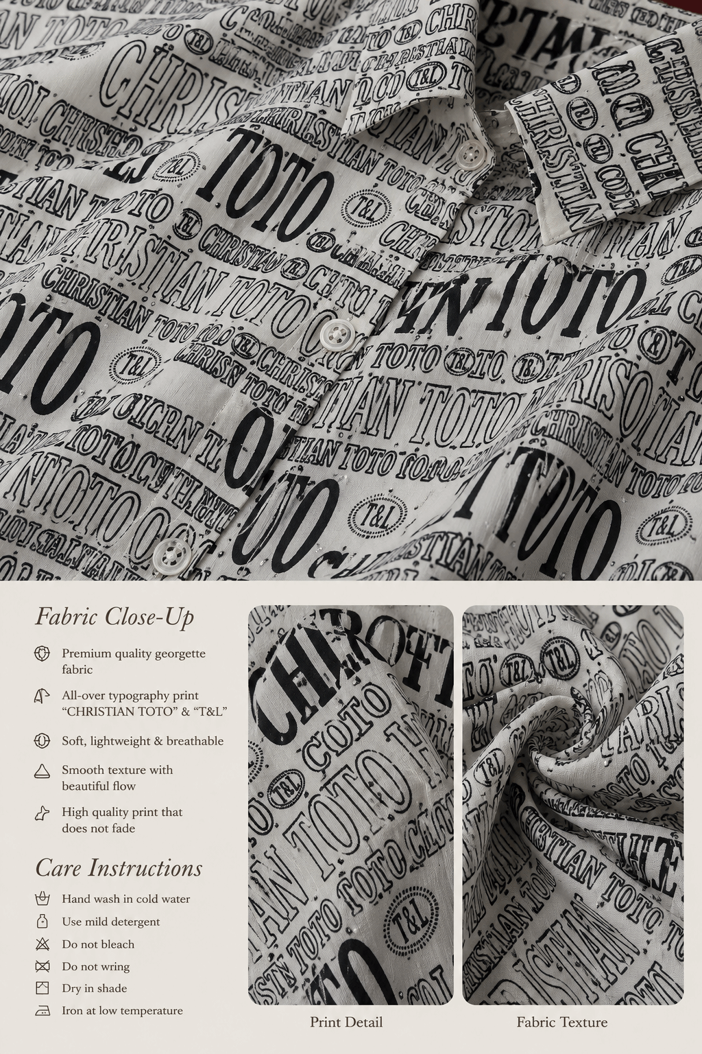 White Typographic Printed Shirt