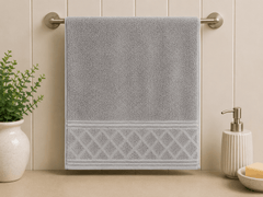 Gray Diamond Weave Bath Towel