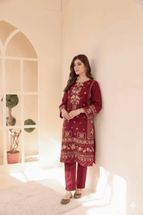 2 Piece – Embroidered Cotton Suit # 40