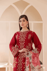 3 Piece – Embroidered Cotton Suit # 26