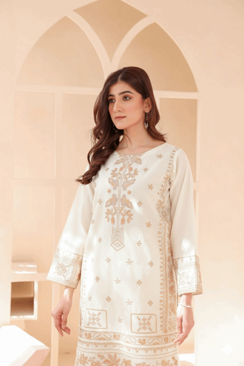 2 Piece – Embroidered Cotton Suit # 39