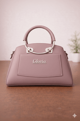 Gloria Heart-Accent Purple Top-Handle Handbag