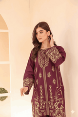 2 Piece – Embroidered Cotton Suit # 33