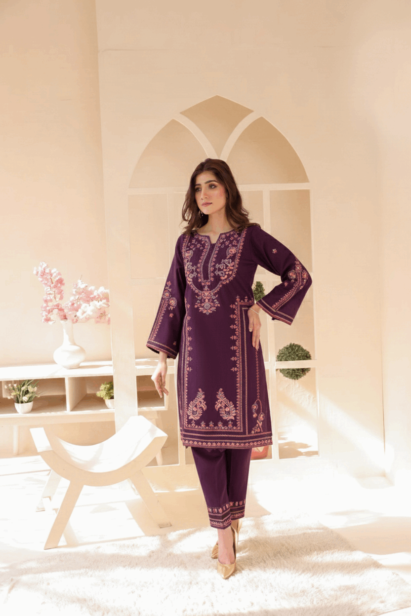 2 Piece – Embroidered Cotton Suit # 30