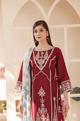 3 Piece – Embroidered Cotton Suit # 22