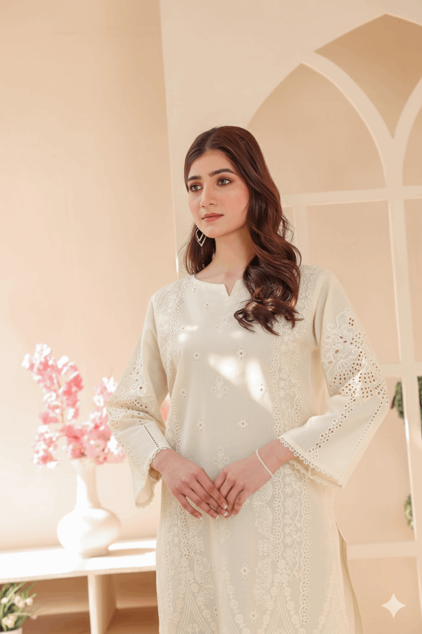 2 Piece – Embroidered Cotton Suit # 43