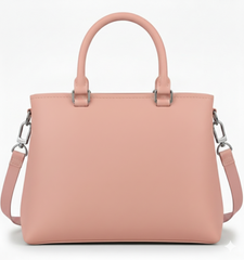 Dual-Handle Crossbody Bag with Black Stripe and Bow