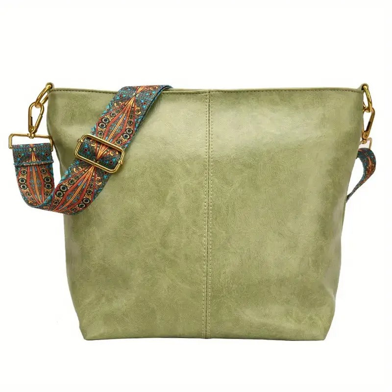 Women'S Shoulder Bag, Vintage Wide Strap Crossbody