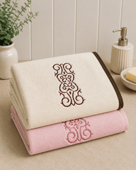 Embroided Cotton Bath Towel