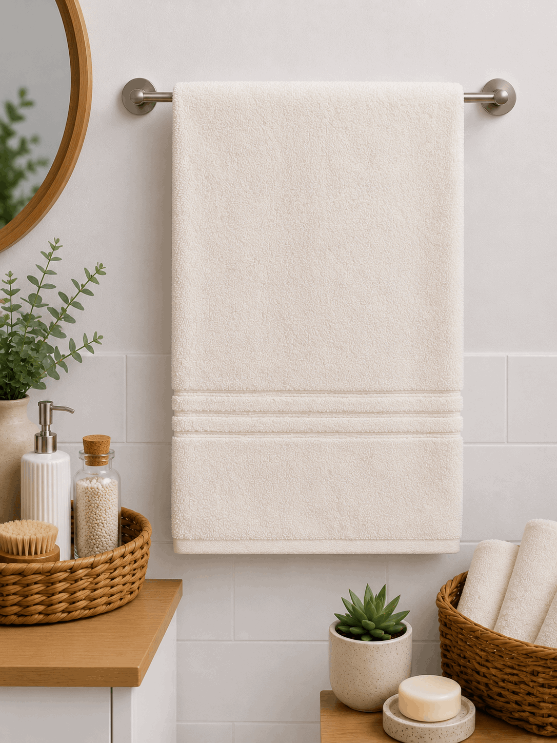 Premium Cotton Hand Towel Set of 2
