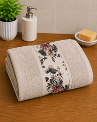 Printed Border Cotton Hand Towel (Pack of 2)