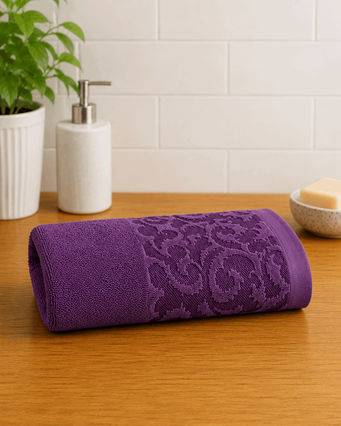 Jauqard Dyed Cotton Hand Towel (Pack of 2)