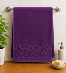 Jauqard Dyed Cotton Hand Towel (Pack of 2)