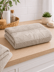 Premium Cotton Bath Towel with Botanical Border