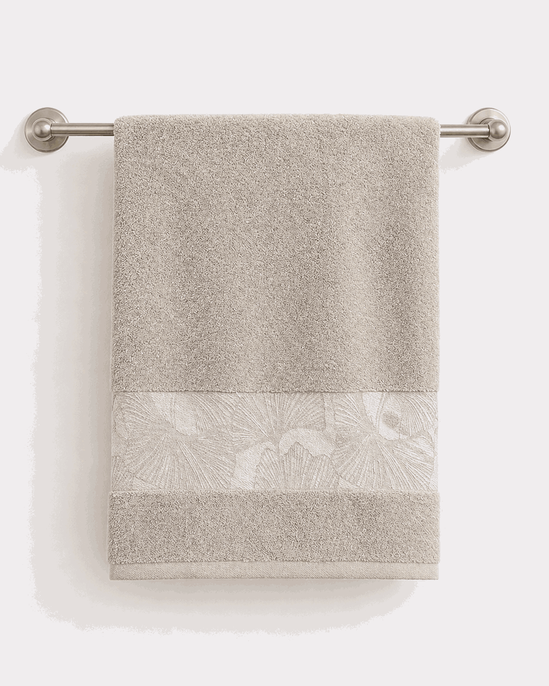 Premium Cotton Bath Towel with Botanical Border