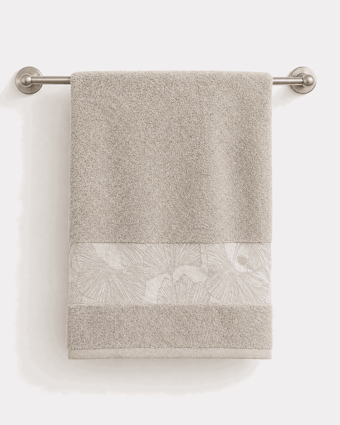 Premium Cotton Bath Towel with Botanical Border