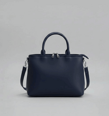 Dual-Handle Crossbody Bag with pink Stripe and Bow
