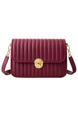 Elegant burgundy Pleated Crossbody Bag