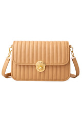 Elegant Beige Pleated Crossbody Bag