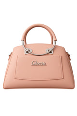 Gloria Heart-Accent Pink Top-Handle Handbag
