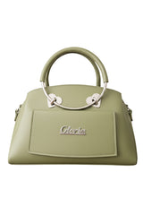 Gloria Heart-Accent Green Top-Handle Handbag
