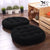 Black Round Floor Cushion Velvet Design 122