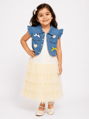 Girls Denim Jacket Frock