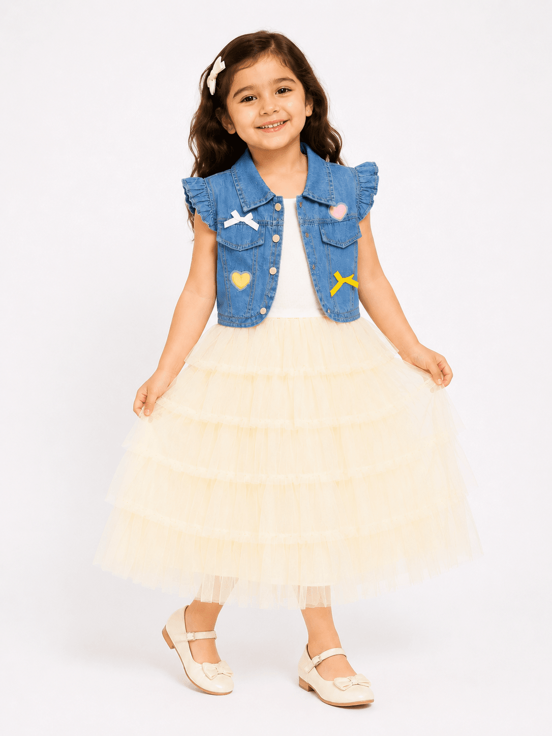 Girls Denim Jacket Frock