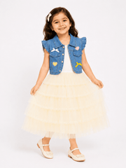 Girls Denim Jacket Frock