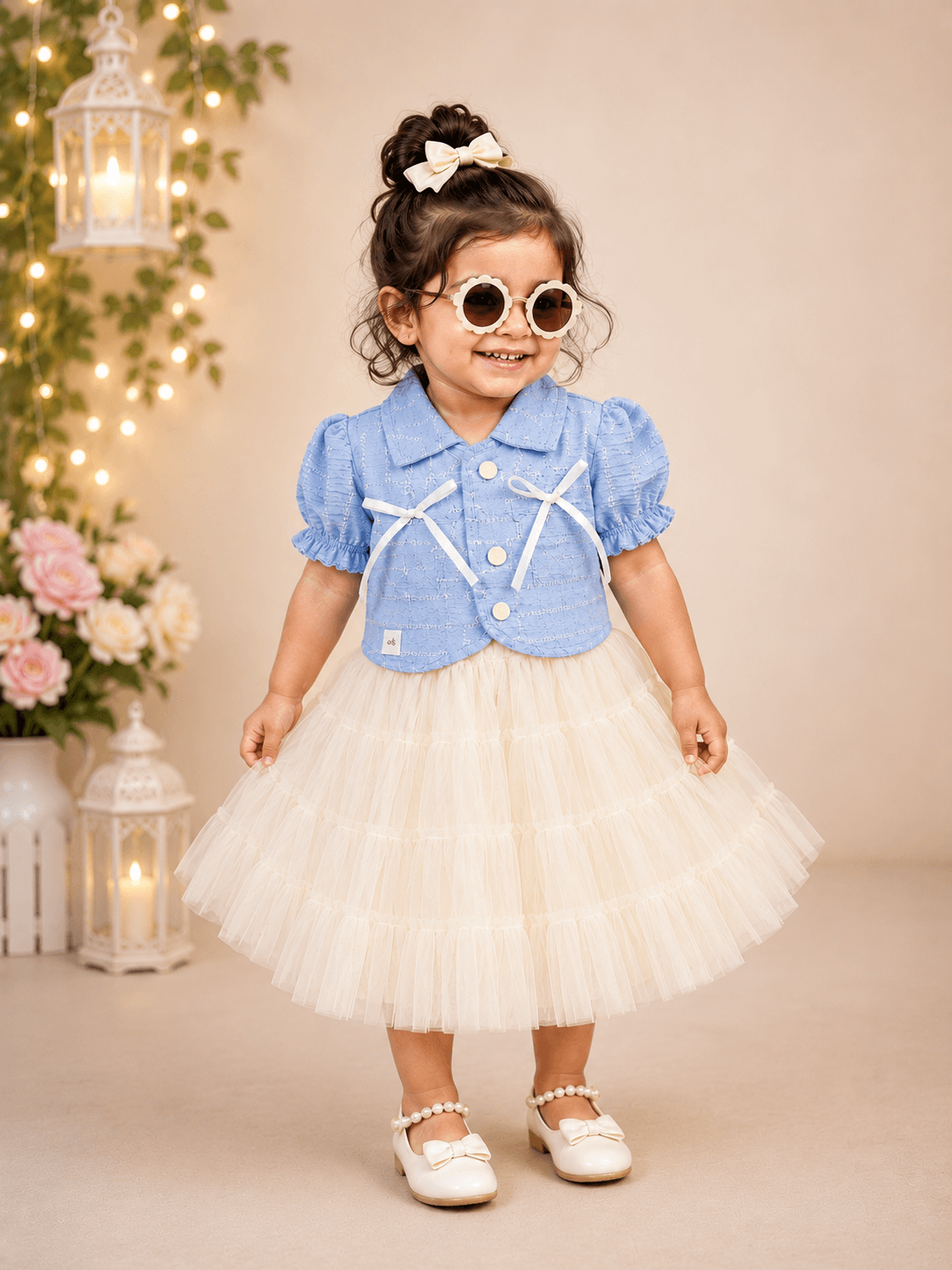 Girls Denim Jacket Star Frock