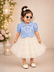 Girls Denim Jacket Star Frock