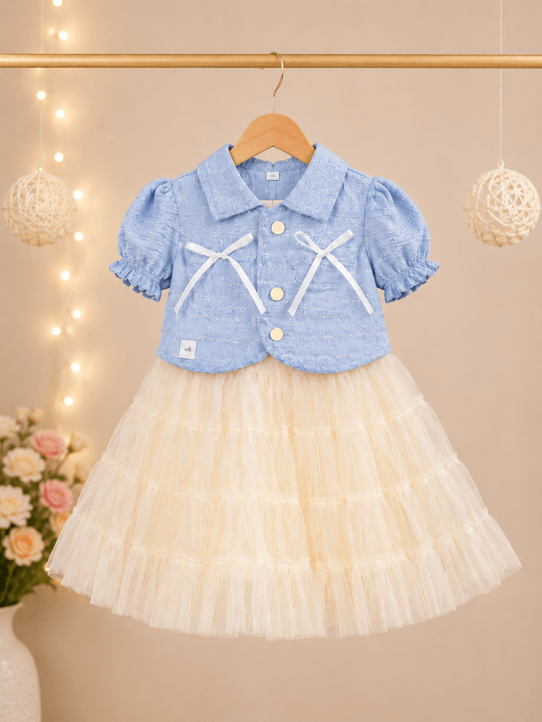 Girls Denim Jacket Star Frock