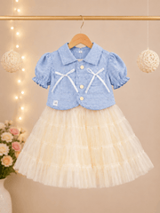 Girls Denim Jacket Star Frock