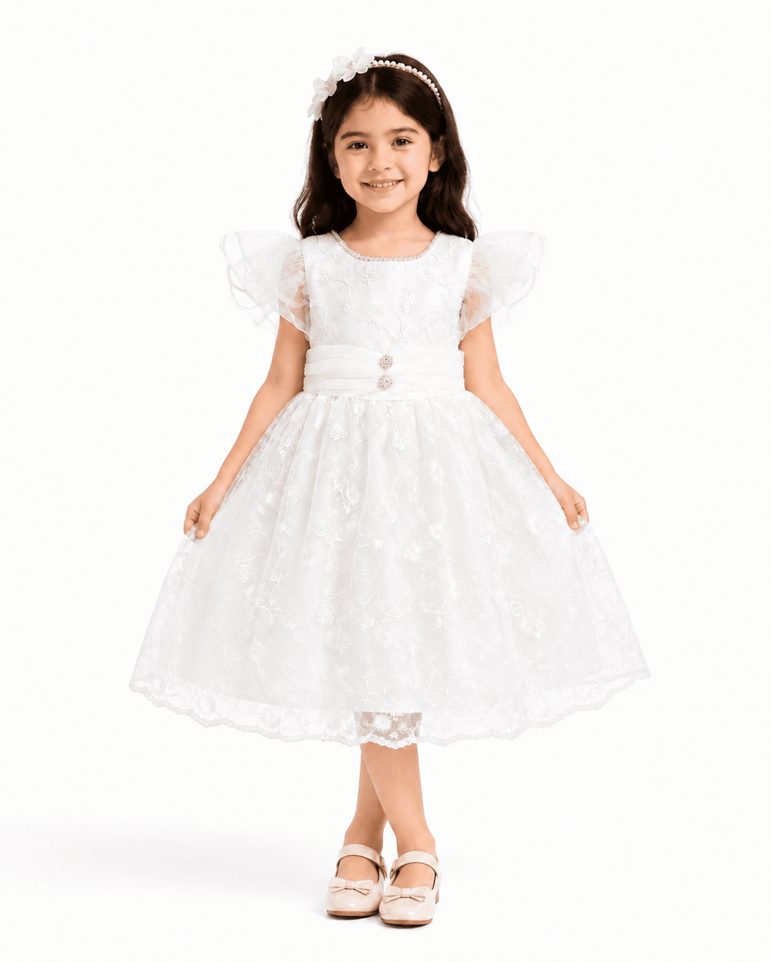 Pearl Bloom Crystal Party Dress