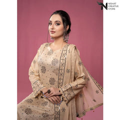 Premium Embroidered Slub Lawn Buani Vol 99 ,23 D# 02 - Nishat Creative Store