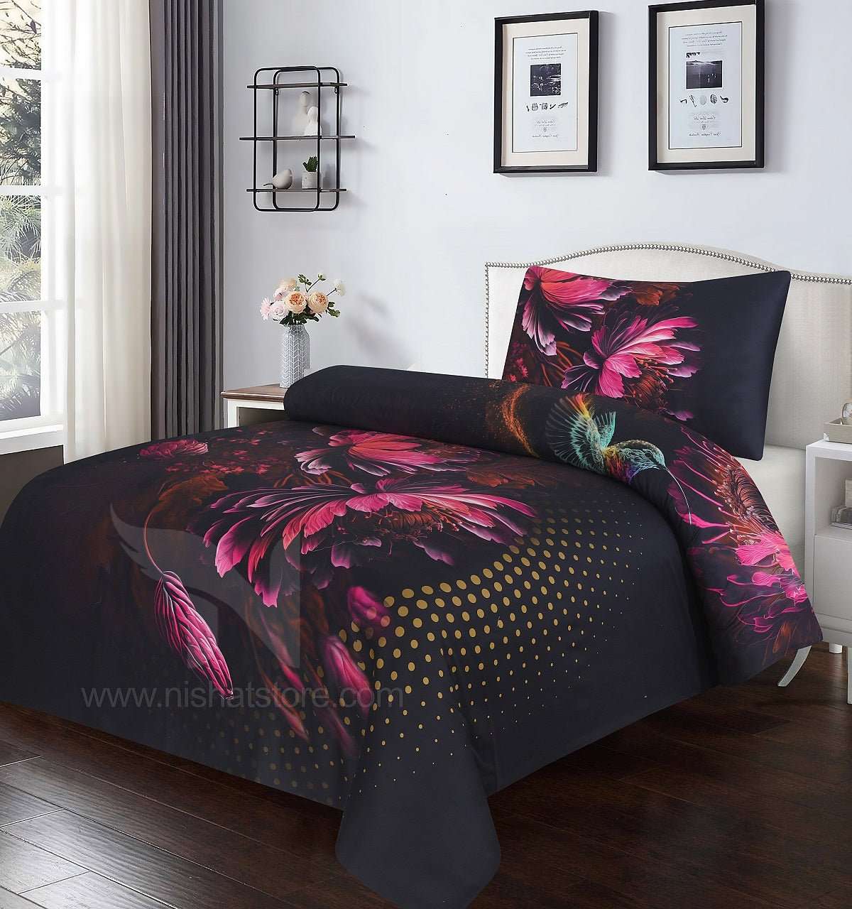 Single Bed Sheet Design 593 - Nishat Creative Store
