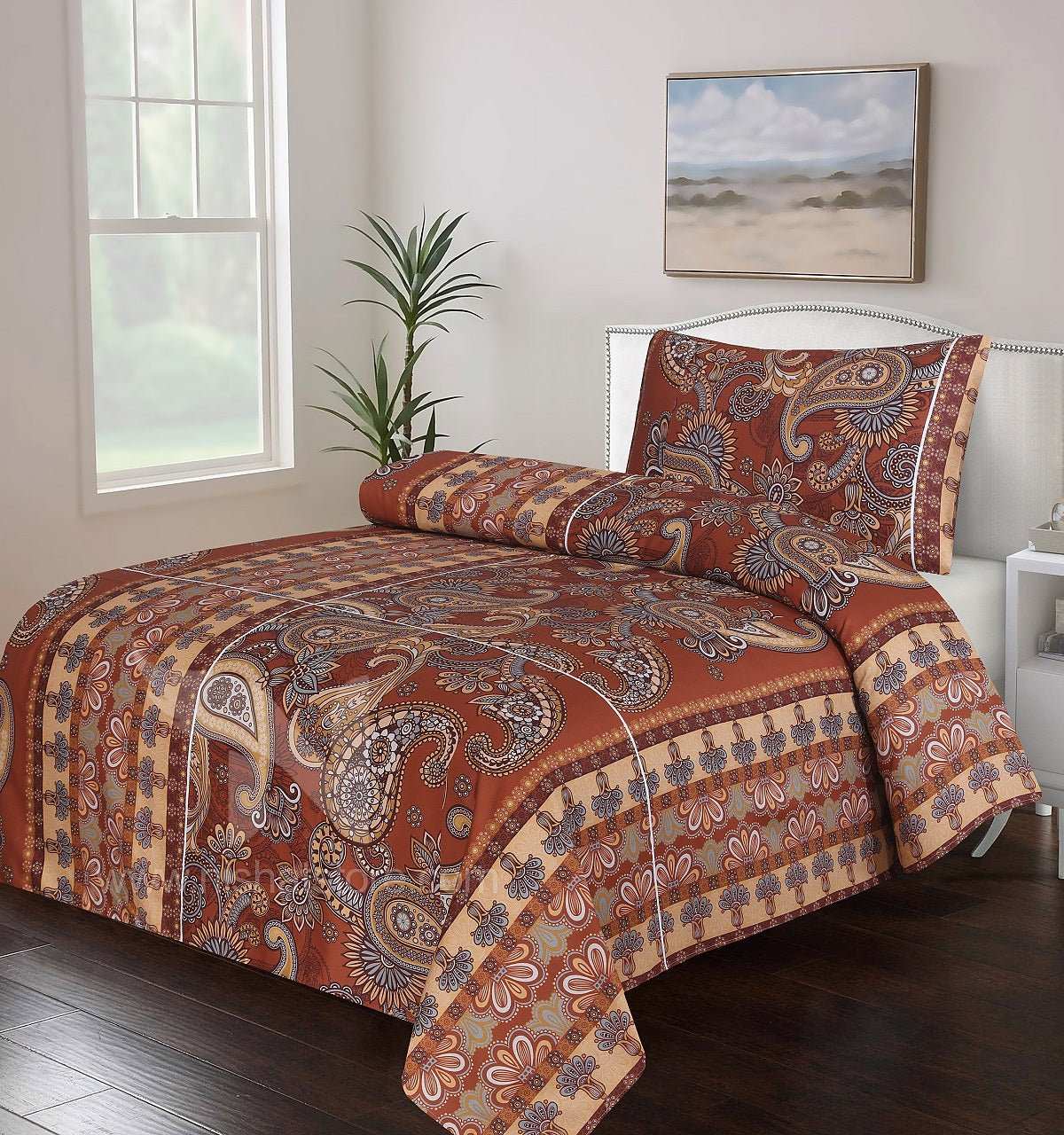Single Bed Sheet Design 598 - Nishat Creative Store