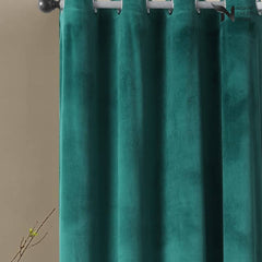 Velvet Curtains Pack Of 2 Plain Design 030