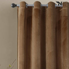 Velvet Curtains Pack Of 2 Plain Design 031