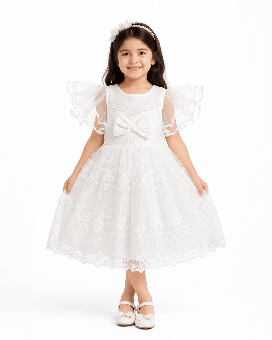 White Pearl Princess Frock